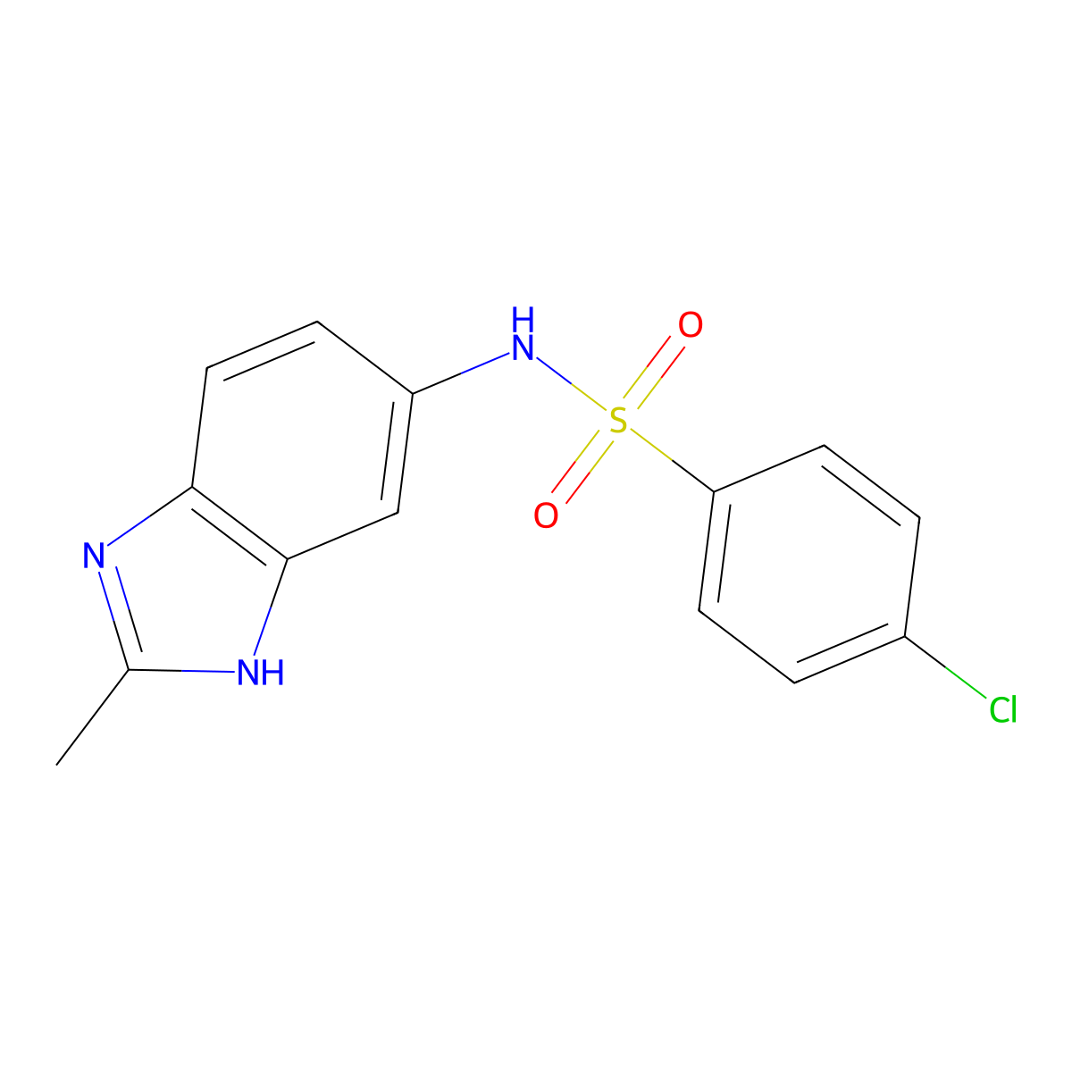 4-chloro-N-(2-methyl-1H-benzimidazol-6-yl)benzenesulfonamide molecular structure, CAS 1219564-14-3