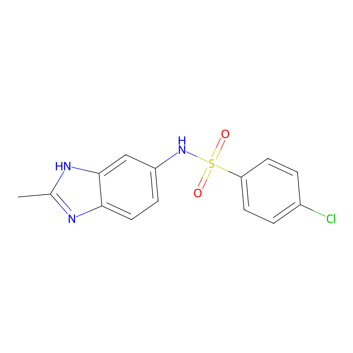 4-chloro-N-(2-methyl-1H-benzimidazol-6-yl)benzenesulfonamide molecular structure, CAS 1219564-14-3