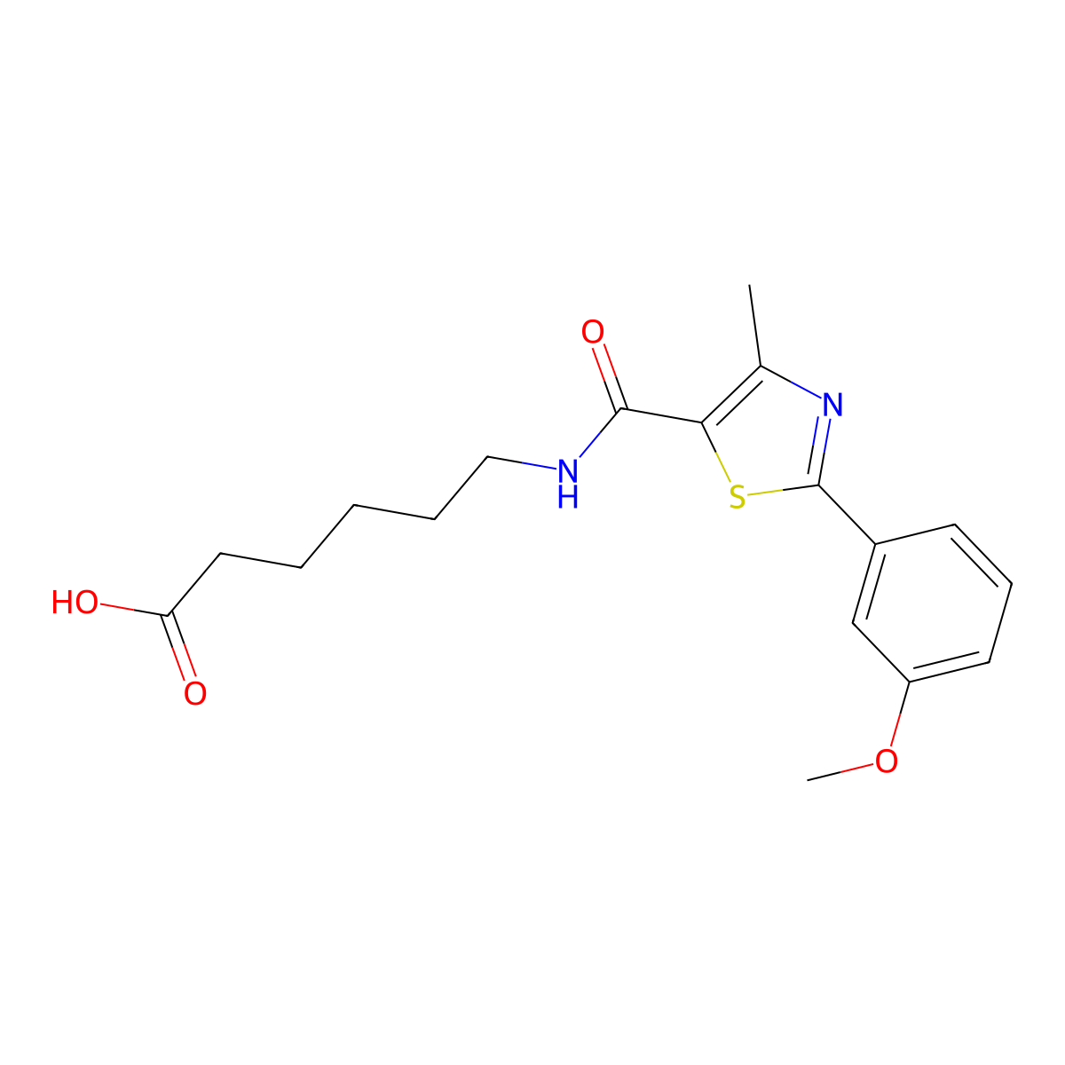 6-({[2-(3-Methoxyphenyl)-4-methyl-1,3-thiazol-5-yl]carbonyl}amino)hexanoic acid molecular structure, CAS 1219564-17-6