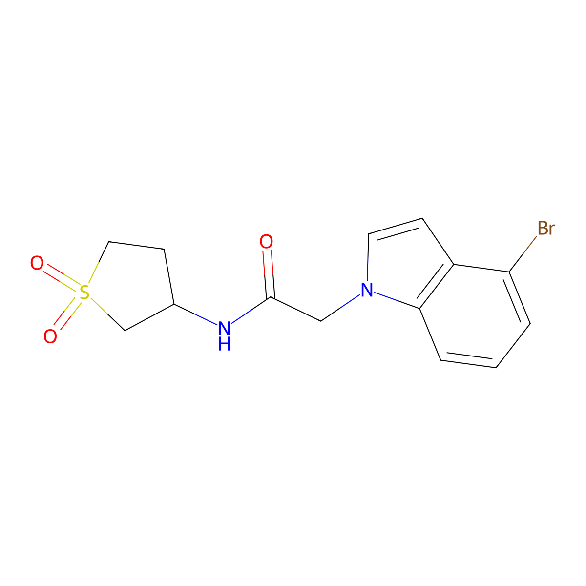 2-(4-bromo-1H-indol-1-yl)-N-(1,1-dioxidotetrahydrothiophen-3-yl)acetamide molecular structure, CAS 1219564-23-4