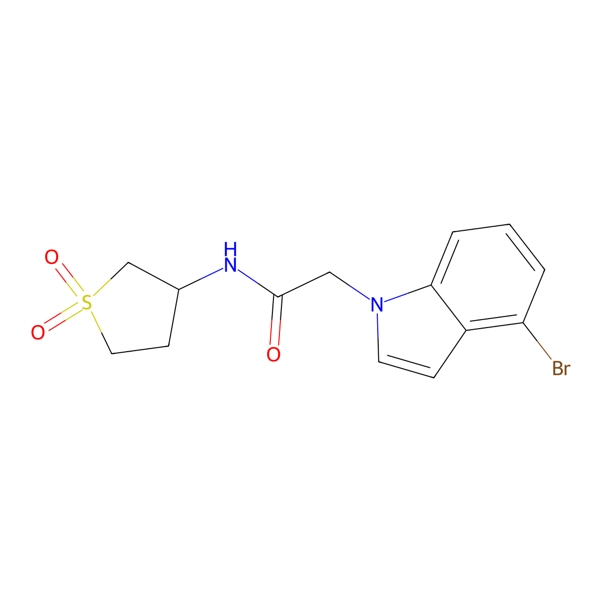 2-(4-bromo-1H-indol-1-yl)-N-(1,1-dioxidotetrahydrothiophen-3-yl)acetamide molecular structure, CAS 1219564-23-4