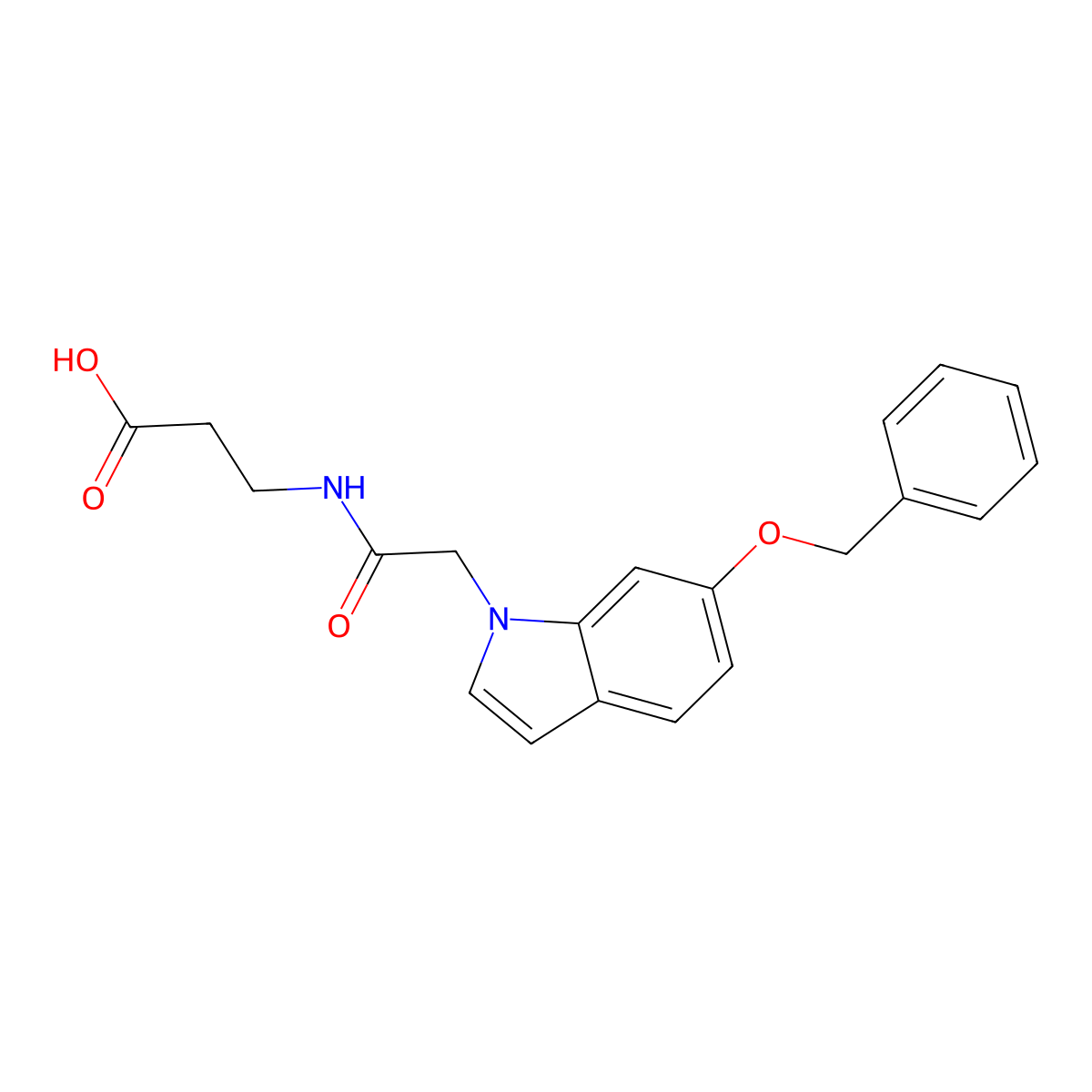 N-{[6-(benzyloxy)-1H-indol-1-yl]acetyl}-beta-alanine molecular structure, CAS 1219564-47-2