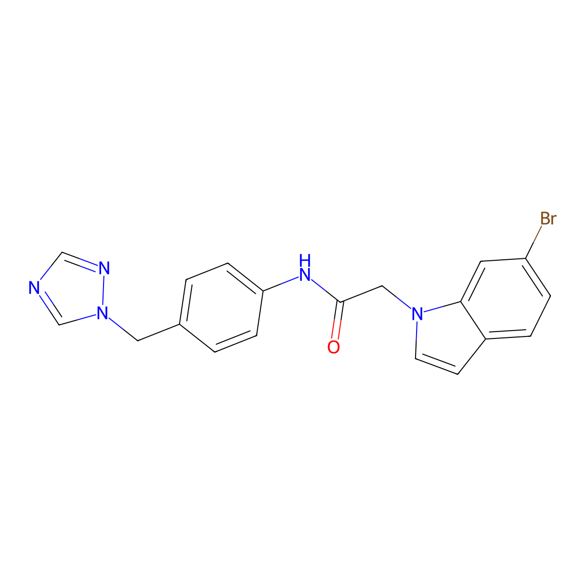 2-(6-bromo-1H-indol-1-yl)-N-[4-(1H-1,2,4-triazol-1-ylmethyl)phenyl]acetamide molecular structure, CAS 1219564-58-5