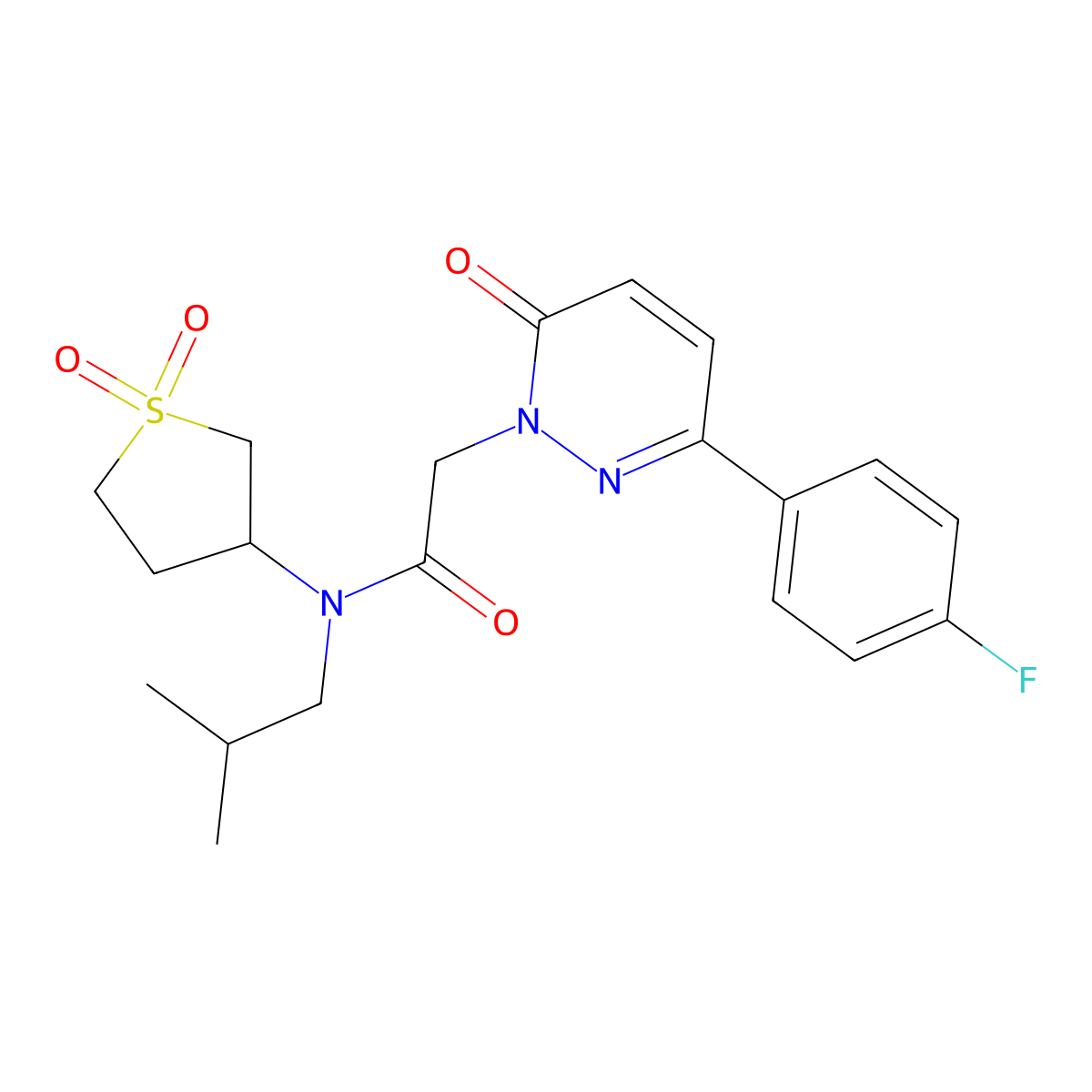 N-(1,1-dioxidotetrahydrothiophen-3-yl)-2-[3-(4-fluorophenyl)-6-oxopyridazin-1(6H)-yl]-N-(2-methylpropyl)acetamide molecular structure, CAS 1219564-71-2