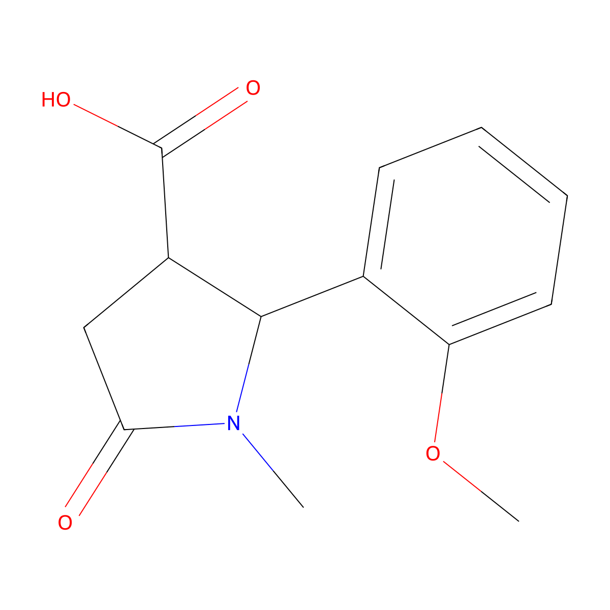 2-(2-Methoxyphenyl)-1-methyl-5-oxopyrrolidine-3-carboxylic acid molecular structure, CAS 1219565-00-0
