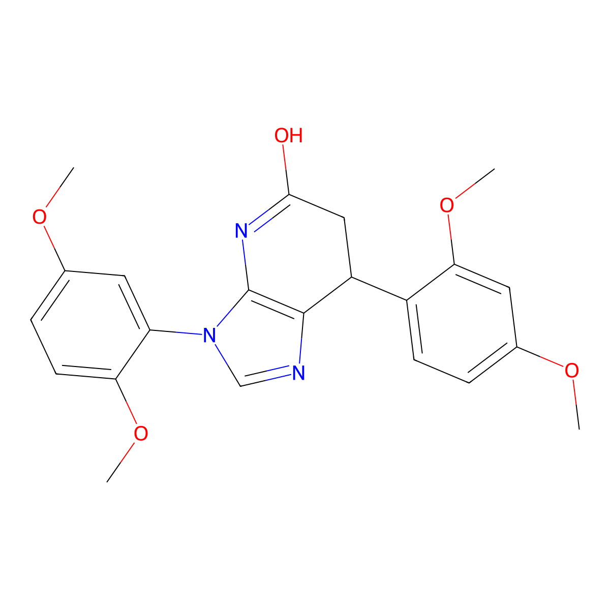 7-(2,4-dimethoxyphenyl)-3-(2,5-dimethoxyphenyl)-6,7-dihydro-3H-imidazo[4,5-b]pyridin-5(4H)-one molecular structure, CAS 1219565-01-1