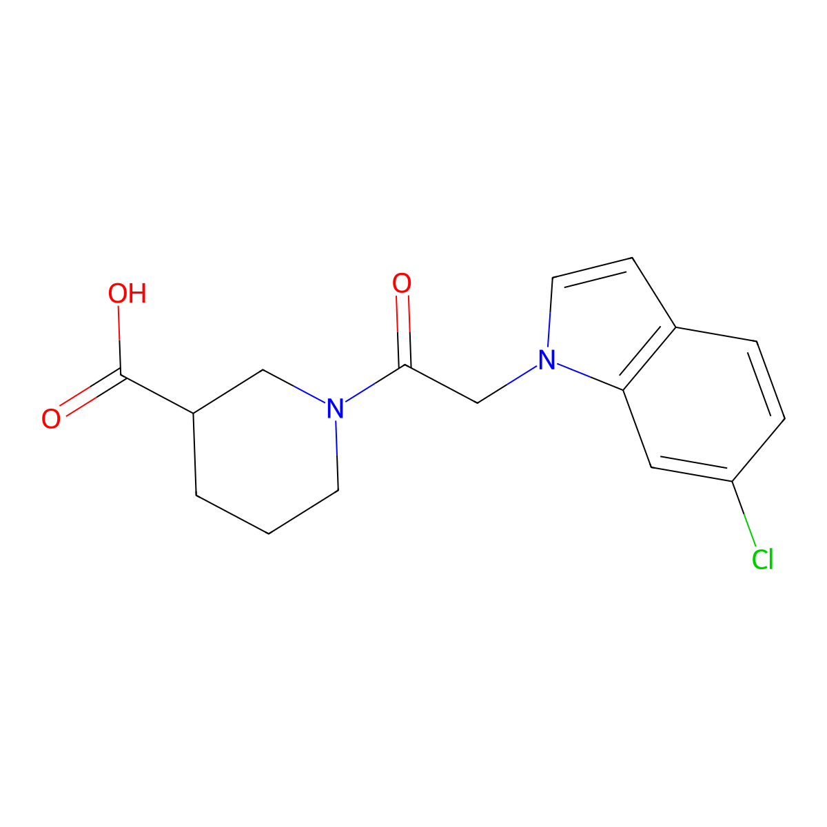 1-[(6-chloro-1H-indol-1-yl)acetyl]piperidine-3-carboxylic acid molecular structure, CAS 1219565-05-5
