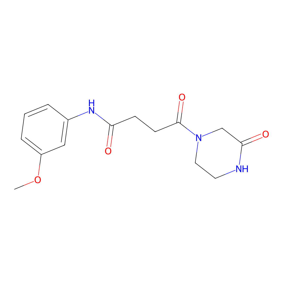 N-(3-methoxyphenyl)-4-oxo-4-(3-oxopiperazin-1-yl)butanamide molecular structure, CAS 1219565-06-6