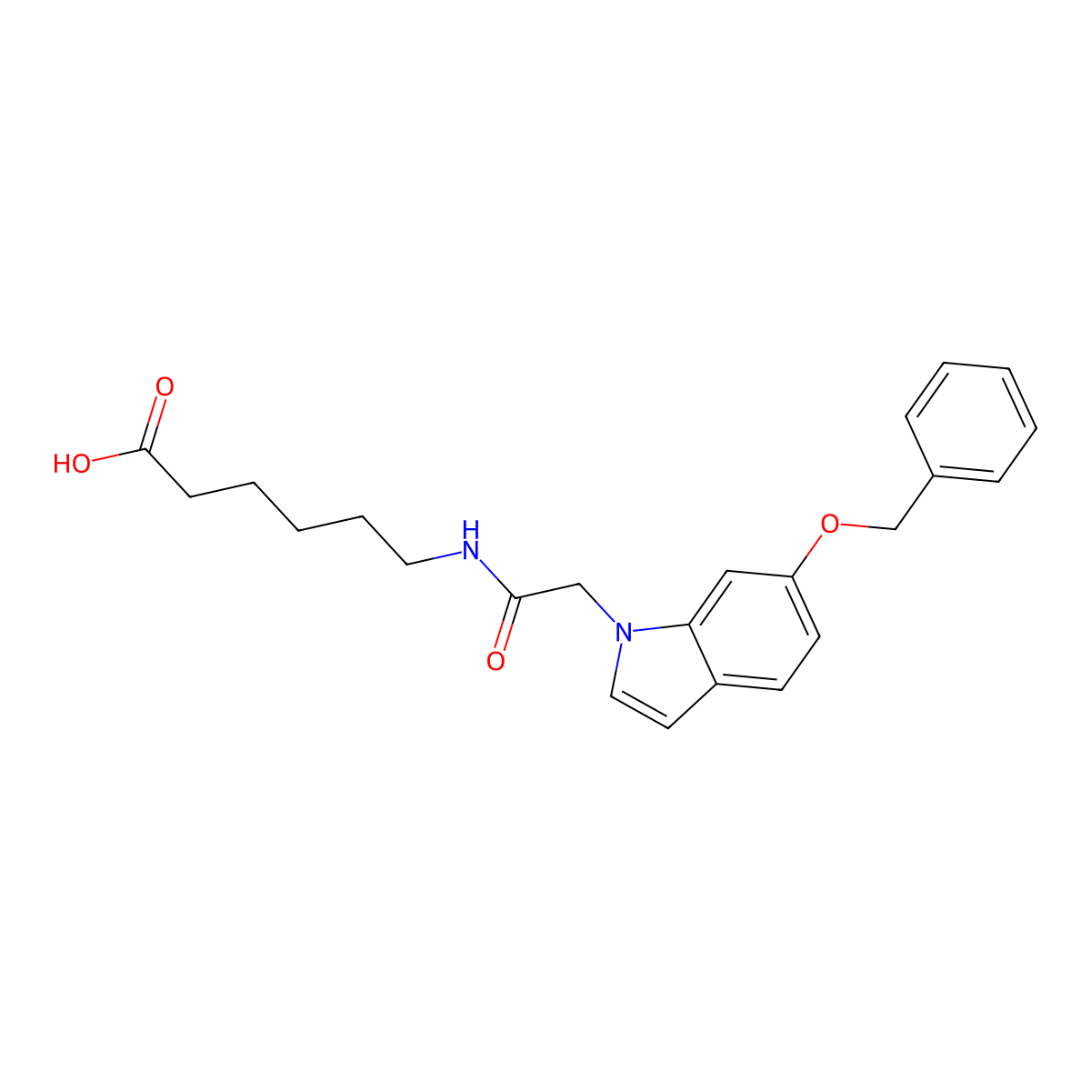 6-({[6-(benzyloxy)-1H-indol-1-yl]acetyl}amino)hexanoic acid molecular structure, CAS 1219565-11-3