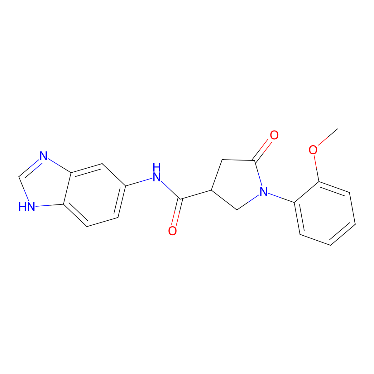 N-(1H-benzimidazol-5-yl)-1-(2-methoxyphenyl)-5-oxopyrrolidine-3-carboxamide molecular structure, CAS 1219565-13-5