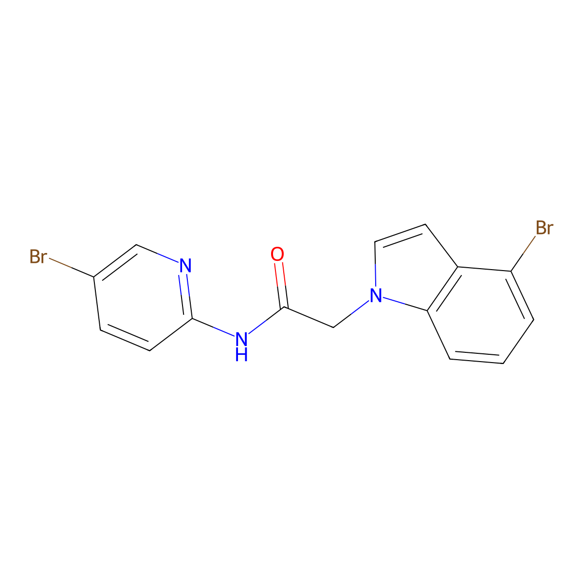 2-(4-bromo-1H-indol-1-yl)-N-(5-bromopyridin-2-yl)acetamide molecular structure, CAS 1219565-14-6