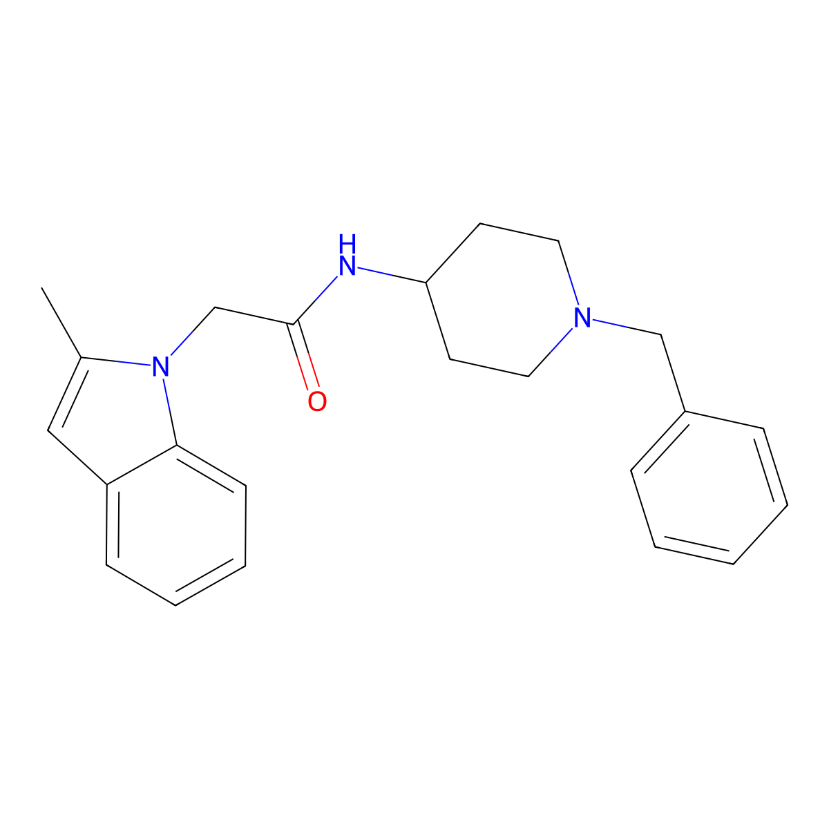 N-(1-benzylpiperidin-4-yl)-2-(2-methyl-1H-indol-1-yl)acetamide molecular structure, CAS 1219565-17-9