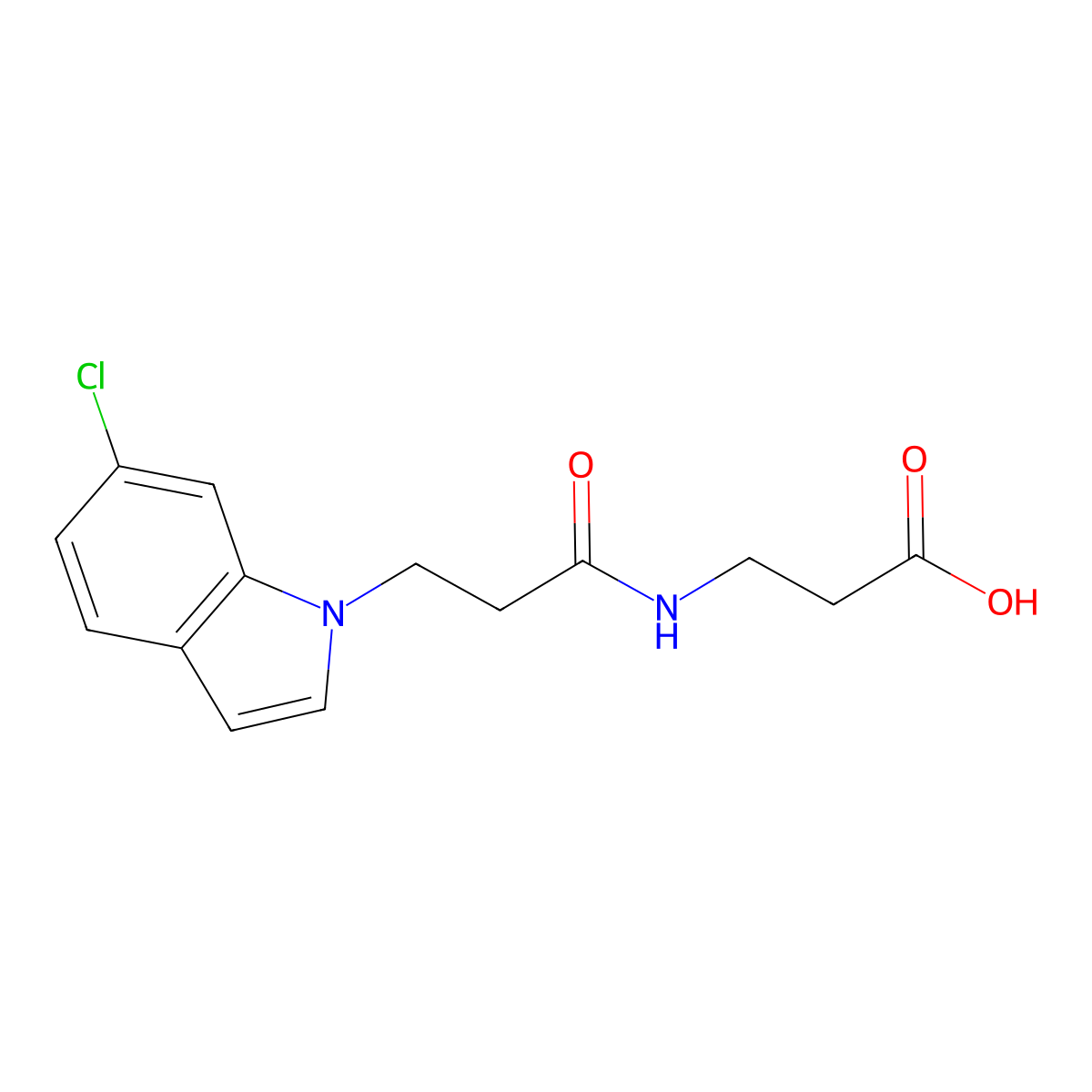 N-[3-(6-chloro-1H-indol-1-yl)propanoyl]-beta-alanine molecular structure, CAS 1219565-31-7