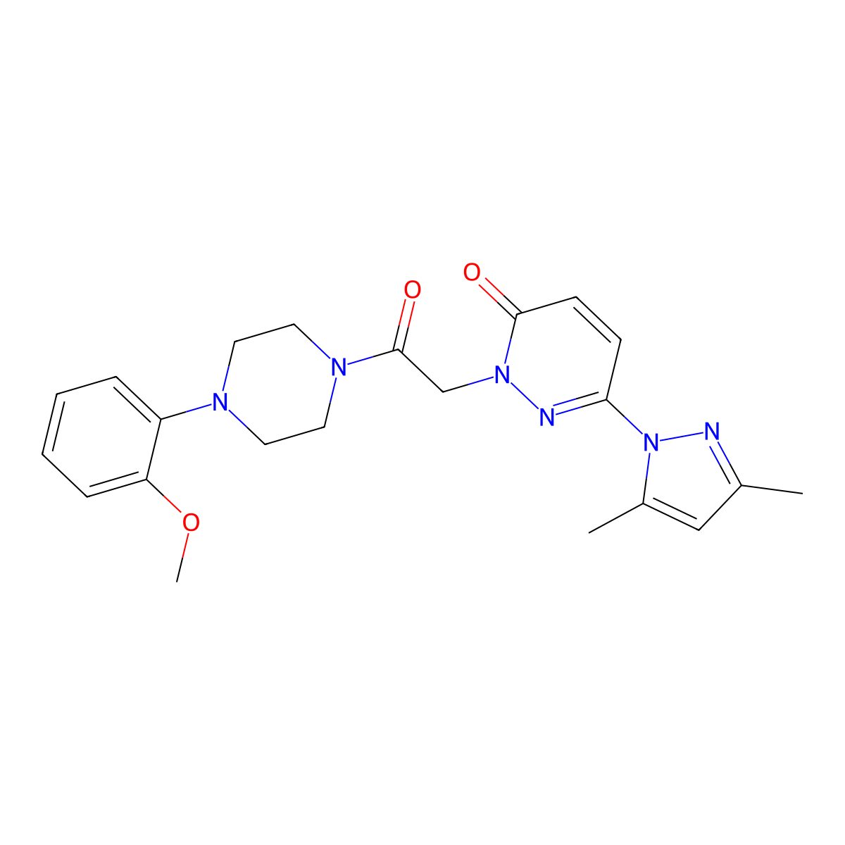 6-(3,5-dimethyl-1H-pyrazol-1-yl)-2-(2-(4-(2-methoxyphenyl)piperazin-1-yl)-2-oxoethyl)pyridazin-3(2H)-one molecular structure, CAS 1219565-32-8