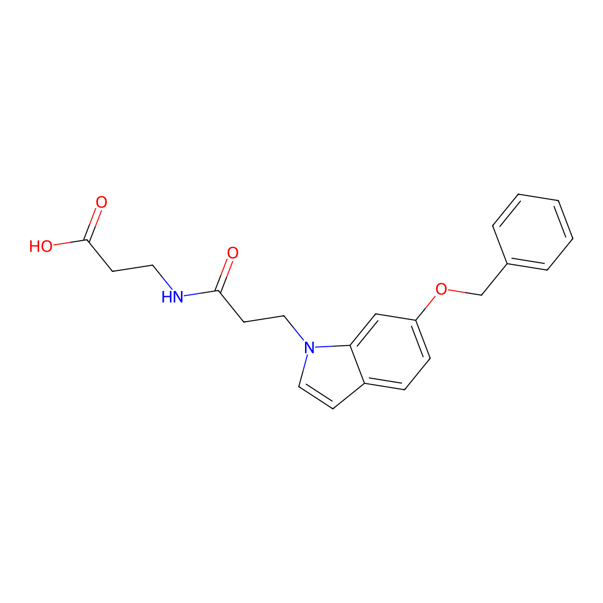 N-{3-[6-(benzyloxy)-1H-indol-1-yl]propanoyl}-beta-alanine molecular structure, CAS 1219565-35-1