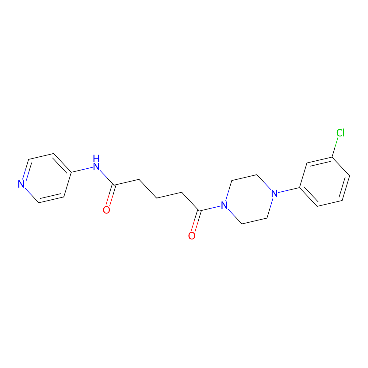 5-[4-(3-chlorophenyl)piperazino]-5-oxo-N-(4-pyridyl)pentanamide molecular structure, CAS 1219565-39-5