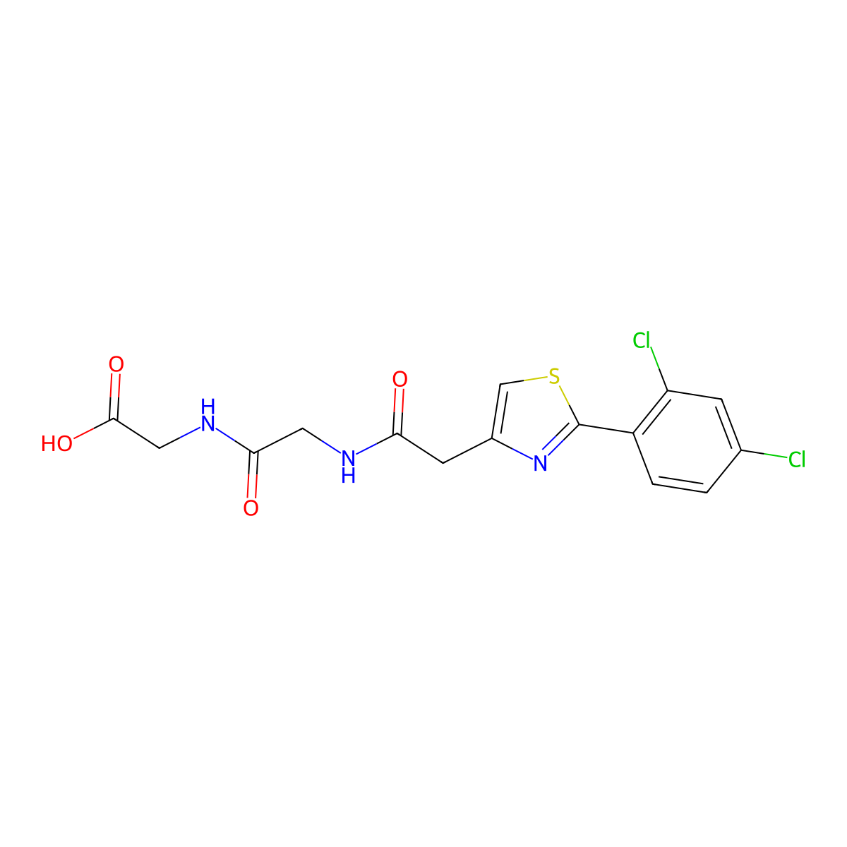 N-{[2-(2,4-dichlorophenyl)-1,3-thiazol-4-yl]acetyl}glycylglycine molecular structure, CAS 1219565-67-9