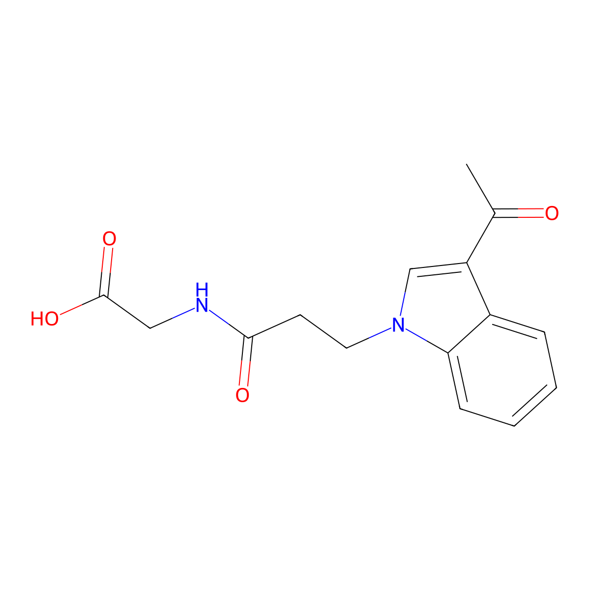 N-[3-(3-acetyl-1H-indol-1-yl)propanoyl]glycine molecular structure, CAS 1219565-72-6