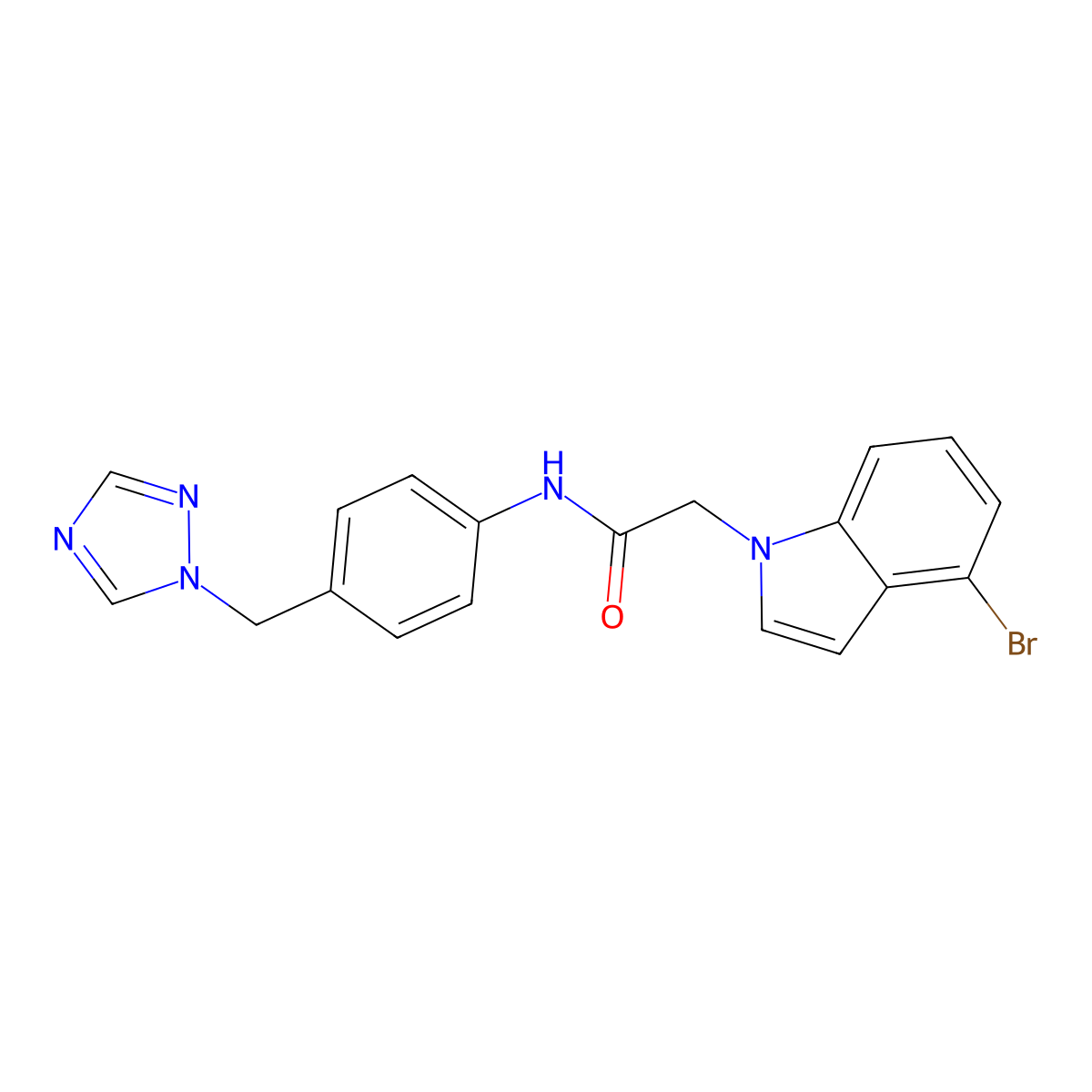 2-(4-bromo-1H-indol-1-yl)-N-[4-(1H-1,2,4-triazol-1-ylmethyl)phenyl]acetamide molecular structure, CAS 1219565-87-3