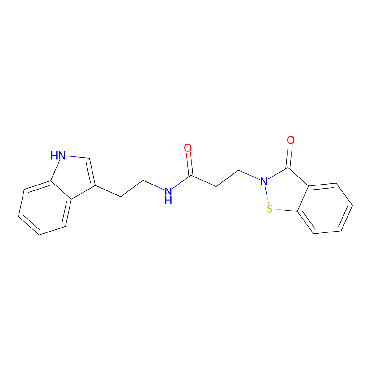 N-[2-(1H-indol-3-yl)ethyl]-3-(3-oxo-1,2-benzothiazol-2(3H)-yl)propanamide molecular structure, CAS 1219565-88-4