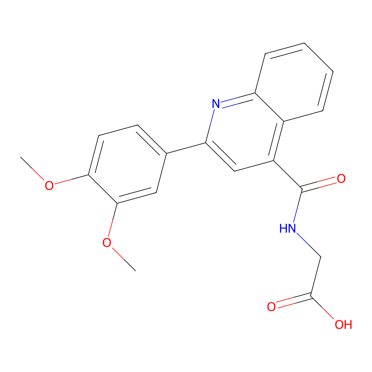 N-{[2-(3,4-dimethoxyphenyl)quinolin-4-yl]carbonyl}glycine molecular structure, CAS 1219565-92-0
