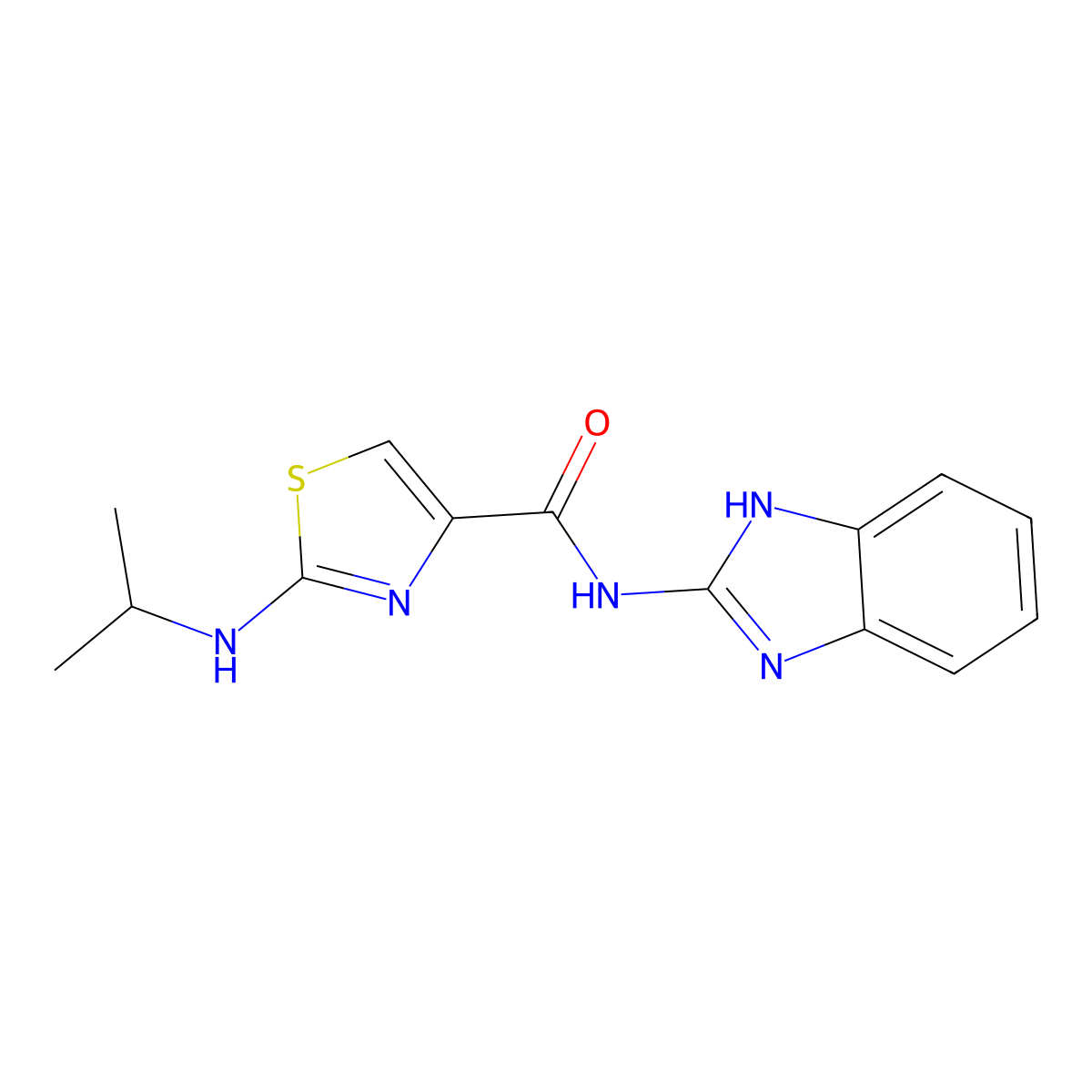N-(1,3-dihydro-2H-benzimidazol-2-ylidene)-2-(propan-2-ylamino)-1,3-thiazole-4-carboxamide molecular structure, CAS 1219566-05-8