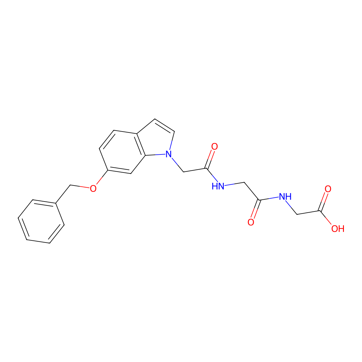 N-{[6-(benzyloxy)-1H-indol-1-yl]acetyl}glycylglycine molecular structure, CAS 1219566-07-0