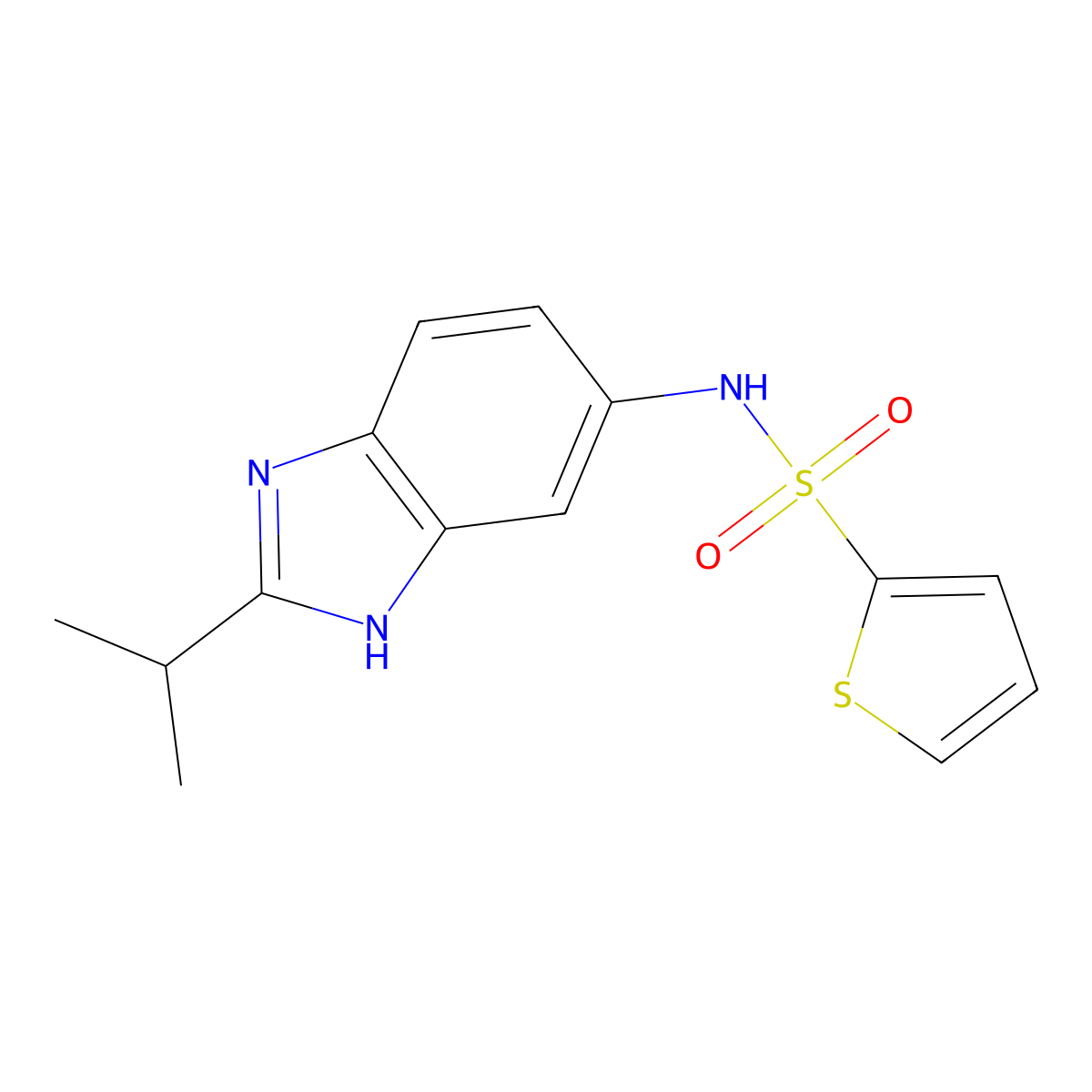 N-[2-(propan-2-yl)-1H-benzimidazol-6-yl]thiophene-2-sulfonamide molecular structure, CAS 1219566-08-1