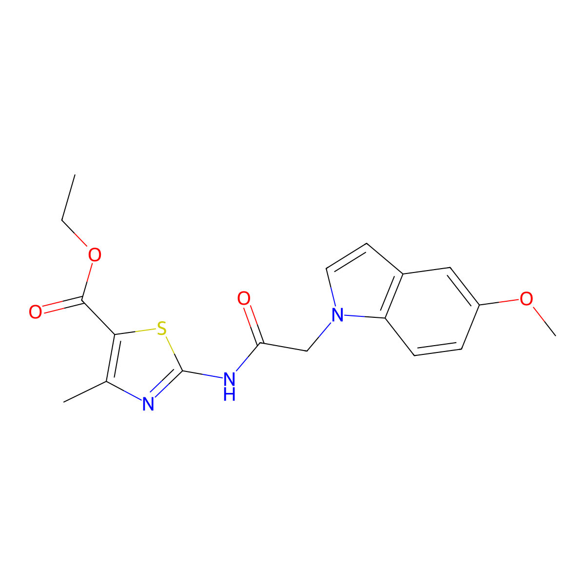 ethyl 2-{[(5-methoxy-1H-indol-1-yl)acetyl]amino}-4-methyl-1,3-thiazole-5-carboxylate molecular structure, CAS 1219566-21-8
