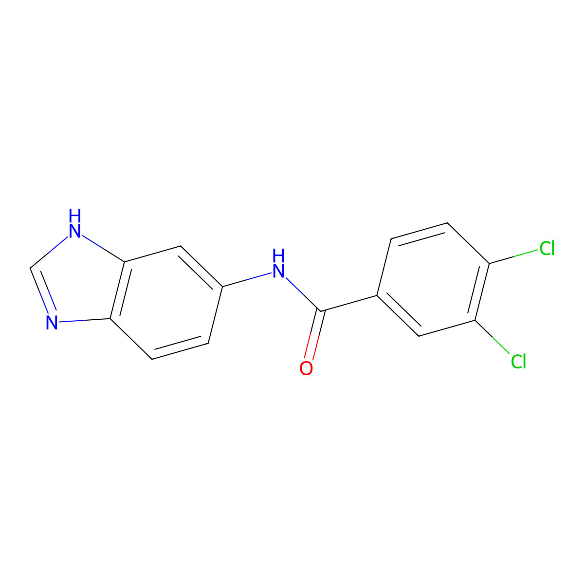 N-(1H-benzimidazol-5-yl)-3,4-dichlorobenzamide molecular structure, CAS 1219566-24-1