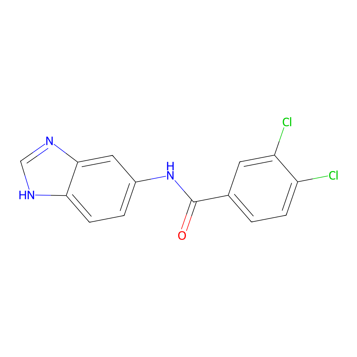 N-(1H-benzimidazol-5-yl)-3,4-dichlorobenzamide molecular structure, CAS 1219566-24-1