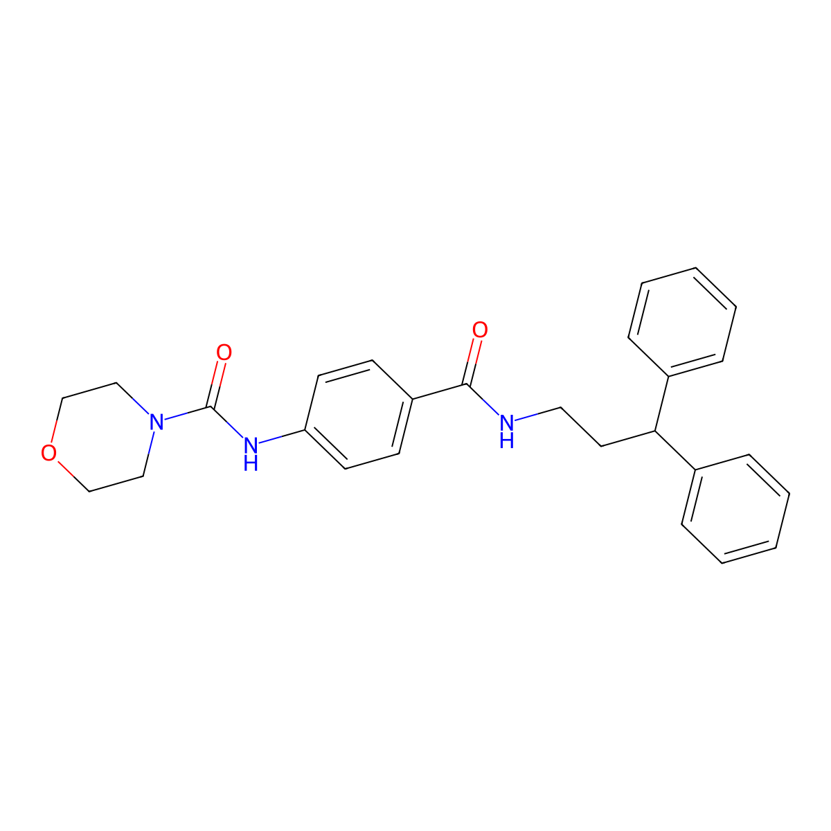 N-{4-[(3,3-diphenylpropyl)carbamoyl]phenyl}morpholine-4-carboxamide molecular structure, CAS 1219566-27-4