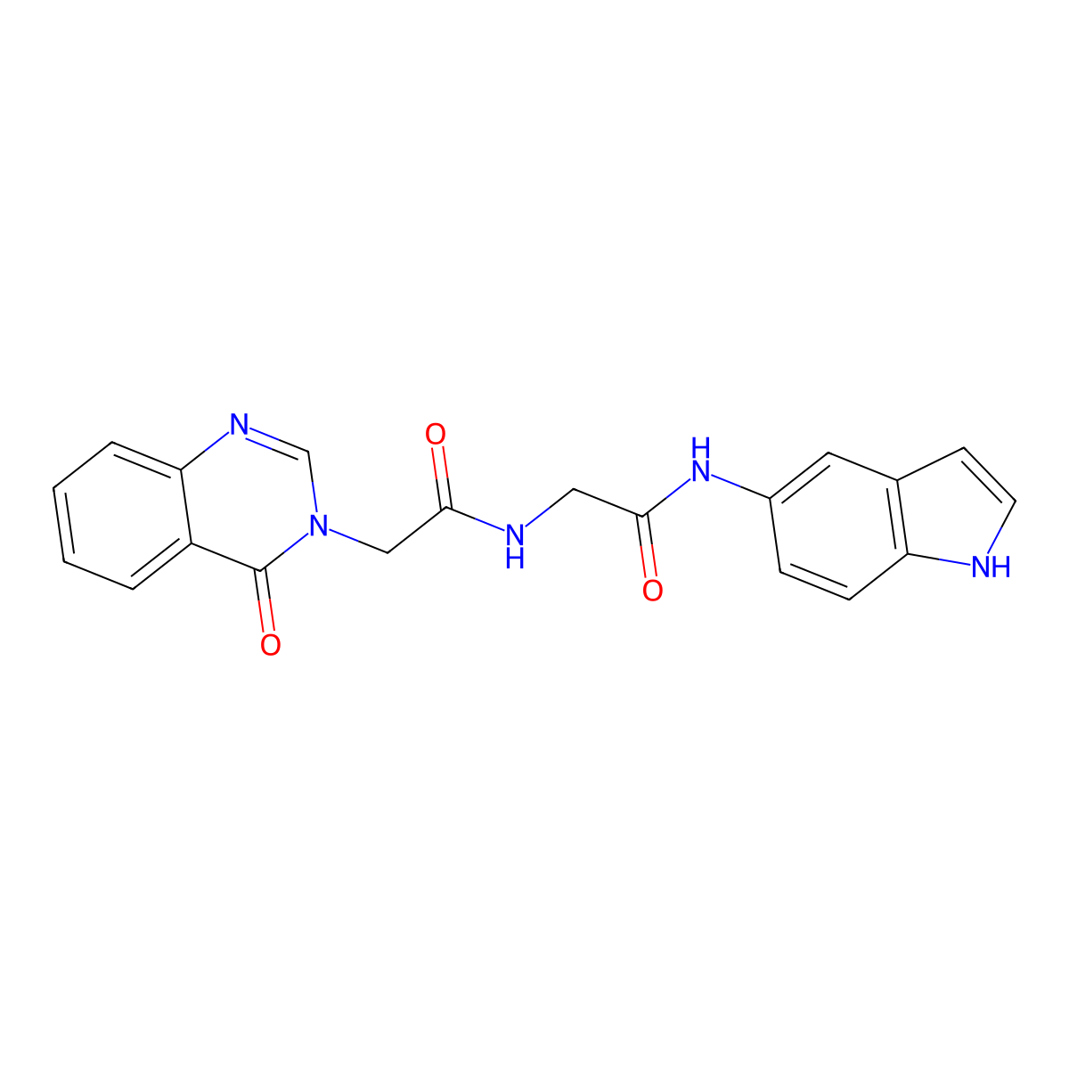 N-1H-indol-5-yl-N~2~-[(4-oxoquinazolin-3(4H)-yl)acetyl]glycinamide molecular structure, CAS 1219566-33-2