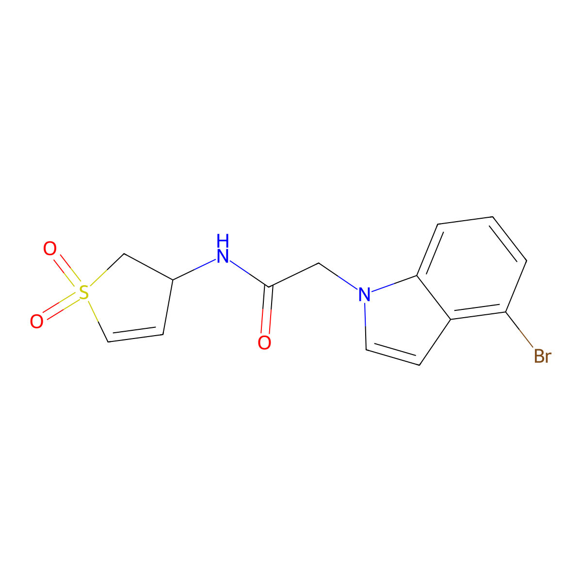 2-(4-bromo-1H-indol-1-yl)-N-(1,1-dioxido-2,3-dihydrothiophen-3-yl)acetamide molecular structure, CAS 1219566-37-6
