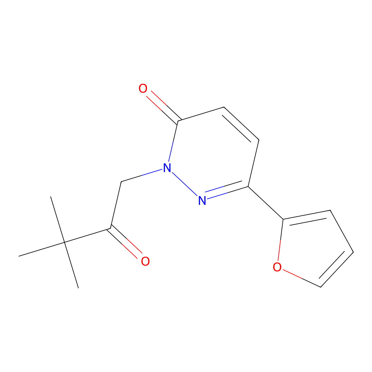 2-(3,3-dimethyl-2-oxobutyl)-6-(furan-2-yl)pyridazin-3(2H)-one molecular structure, CAS 1219566-40-1