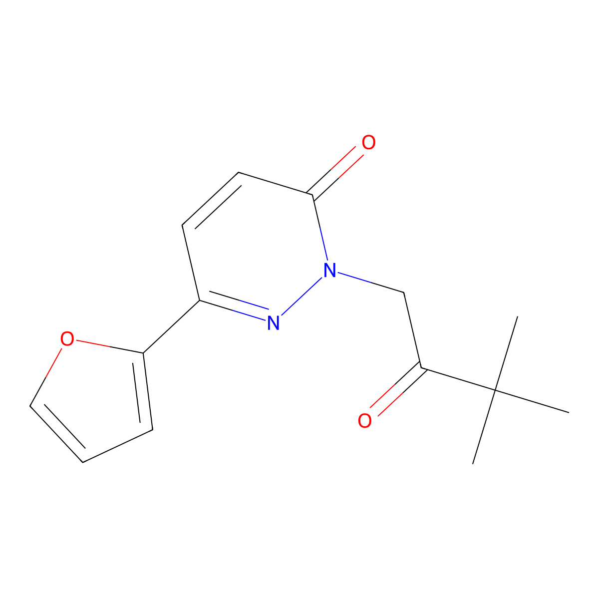 2-(3,3-dimethyl-2-oxobutyl)-6-(furan-2-yl)pyridazin-3(2H)-one molecular structure, CAS 1219566-40-1