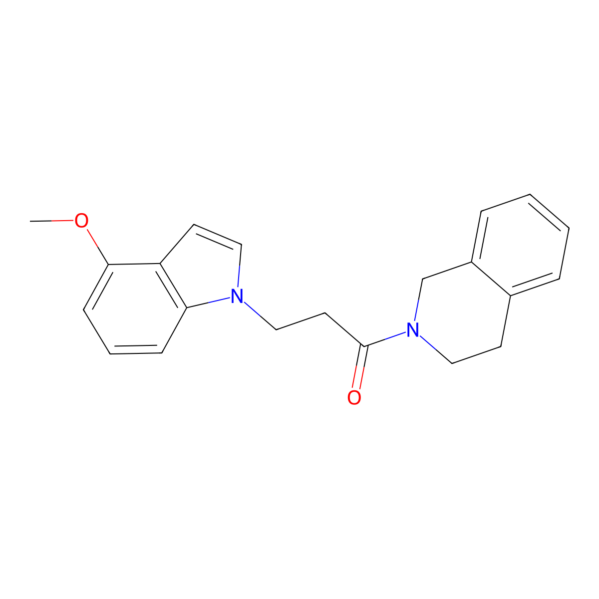 1-(3,4-dihydroisoquinolin-2(1H)-yl)-3-(4-methoxy-1H-indol-1-yl)propan-1-one molecular structure, CAS 1219566-73-0