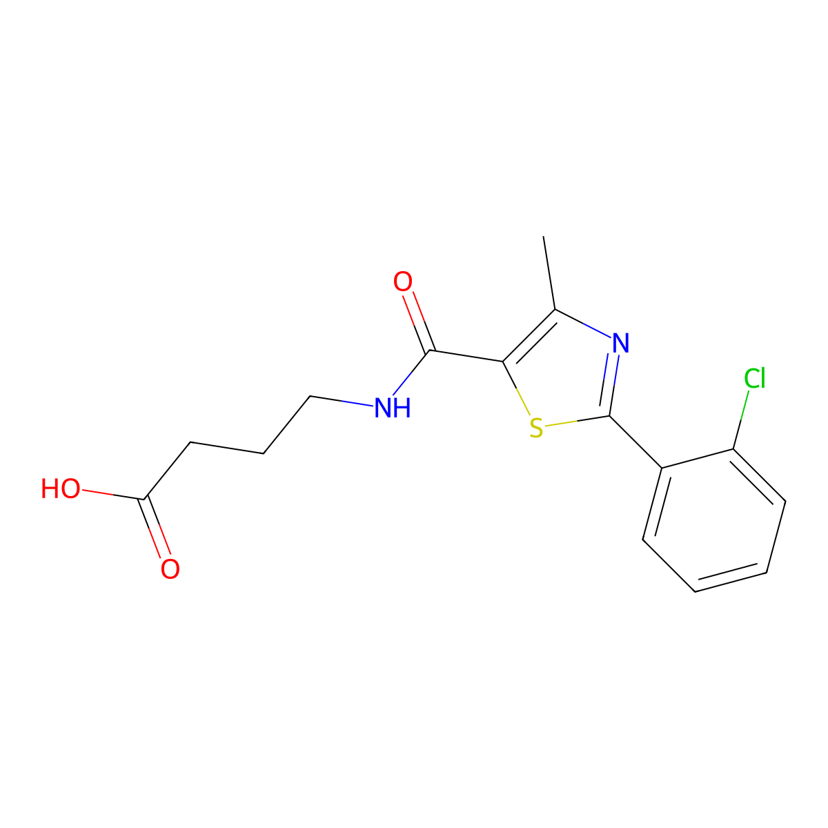 4-({[2-(2-Chlorophenyl)-4-methyl-1,3-thiazol-5-yl]carbonyl}amino)butanoic acid molecular structure, CAS 1219566-75-2