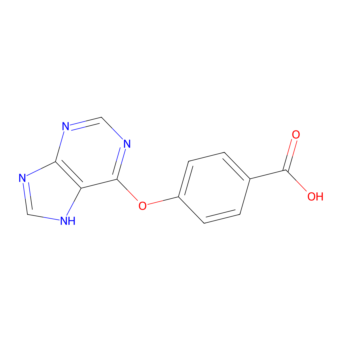 4-(7H-purin-6-yloxy)benzoic acid molecular structure, CAS 1219566-93-4