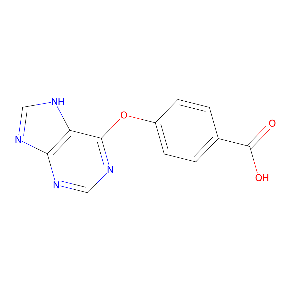 4-(7H-purin-6-yloxy)benzoic acid molecular structure, CAS 1219566-93-4