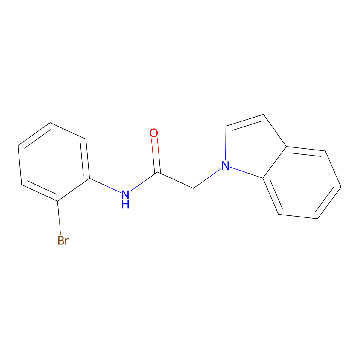 N-(2-bromophenyl)-2-(1H-indol-1-yl)acetamide molecular structure, CAS 1219566-98-9