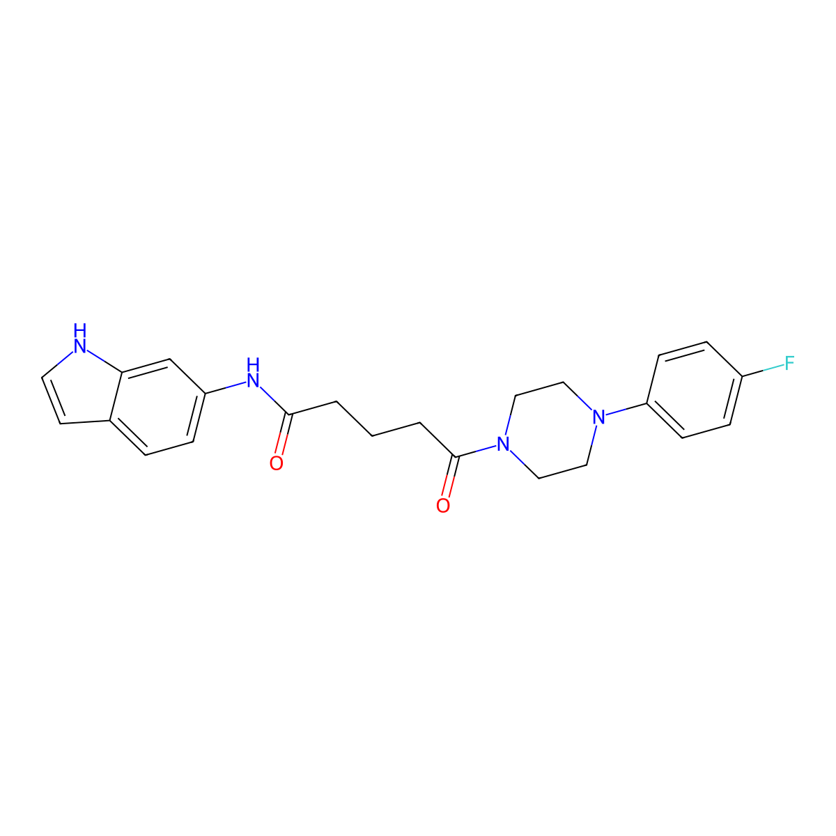 5-[4-(4-fluorophenyl)piperazino]-N-(1H-indol-6-yl)-5-oxopentanamide molecular structure, CAS 1219567-10-8
