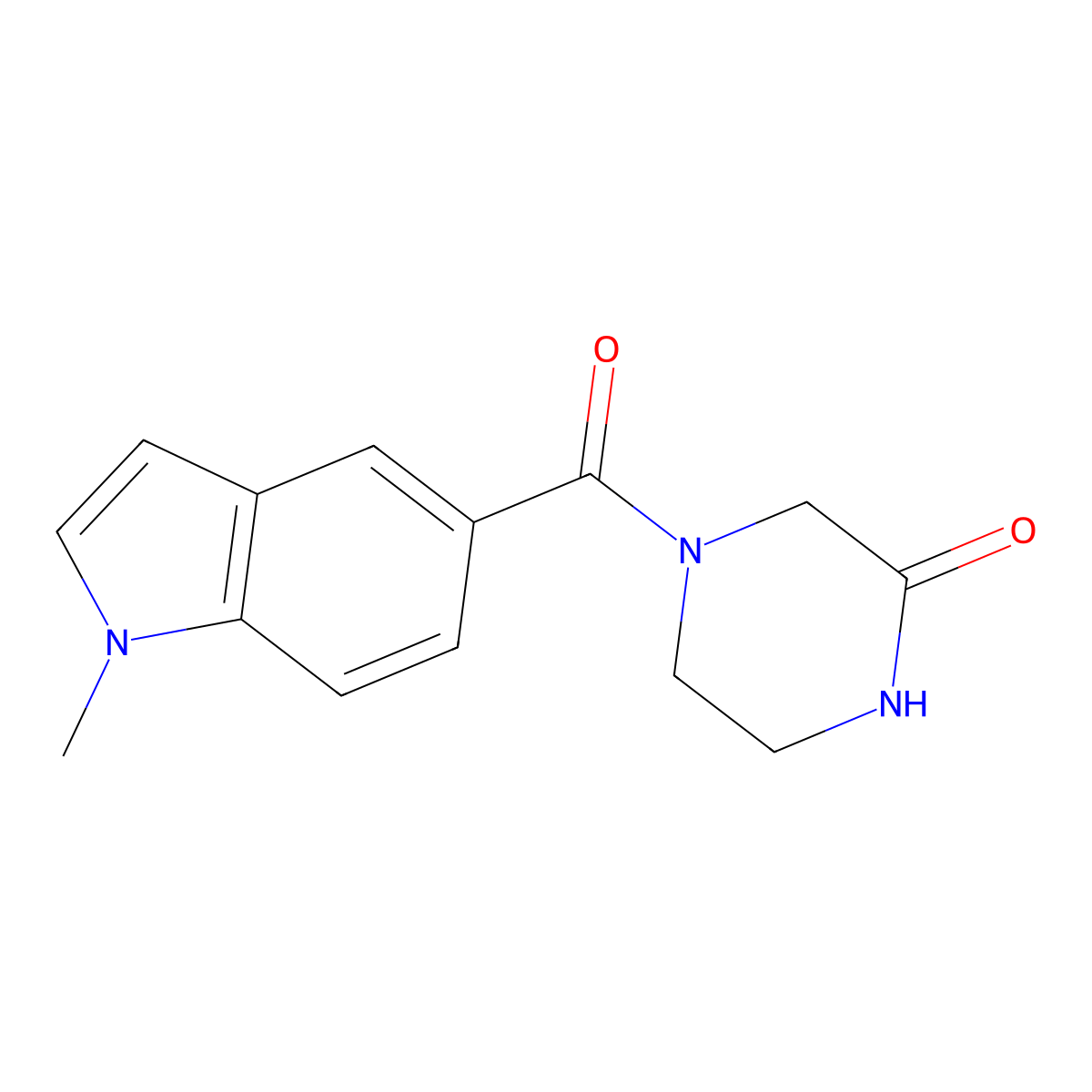 4-[(1-methyl-1H-indol-5-yl)carbonyl]piperazin-2-one molecular structure, CAS 1219567-25-5