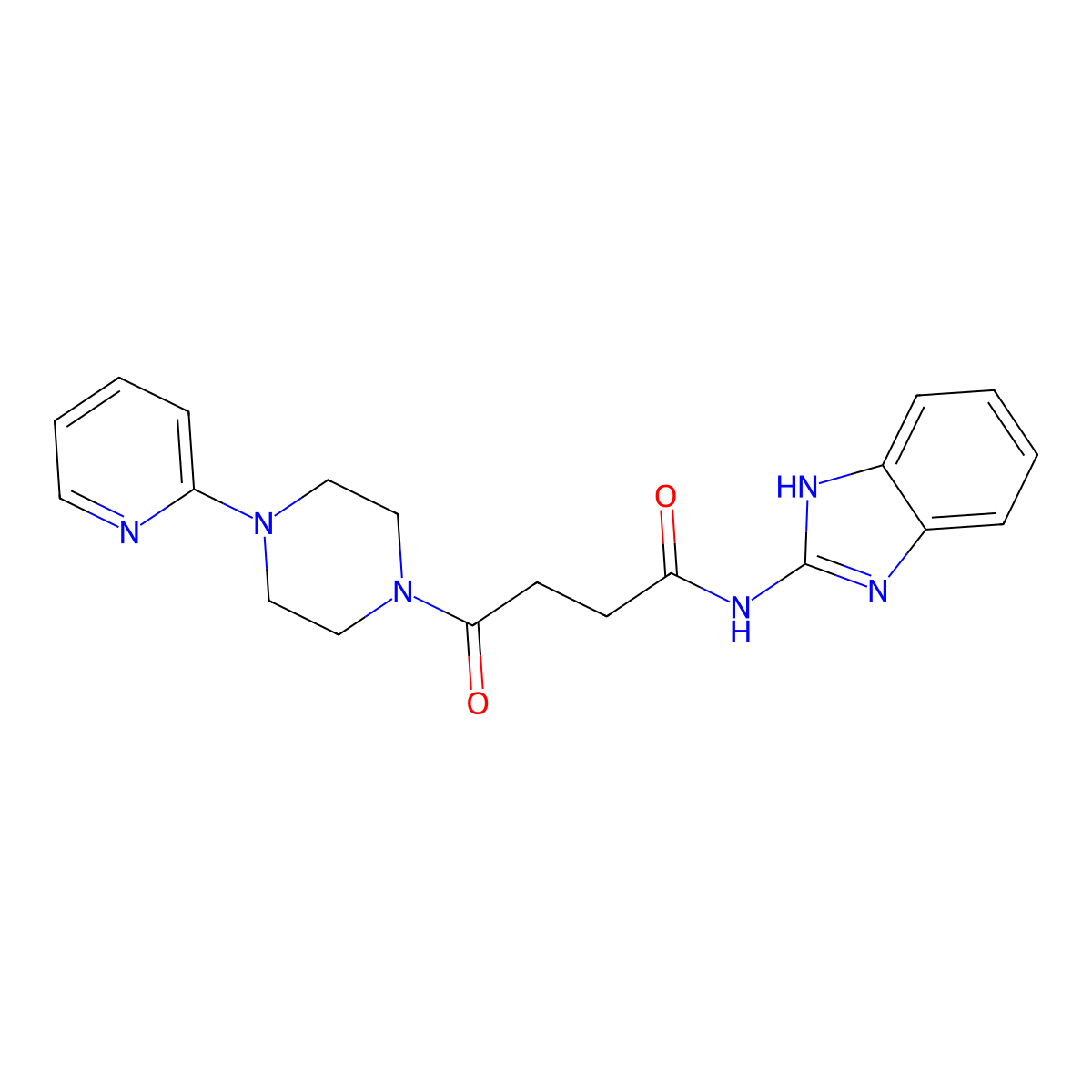 N-(1,3-dihydro-2H-benzimidazol-2-ylidene)-4-oxo-4-[4-(pyridin-2-yl)piperazin-1-yl]butanamide molecular structure, CAS 1219567-34-6