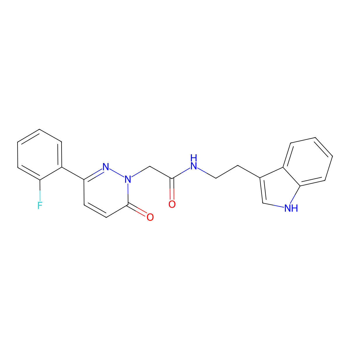 2-[3-(2-fluorophenyl)-6-oxo-1(6H)-pyridazinyl]-N-[2-(1H-indol-3-yl)ethyl]acetamide molecular structure, CAS 1219567-36-8