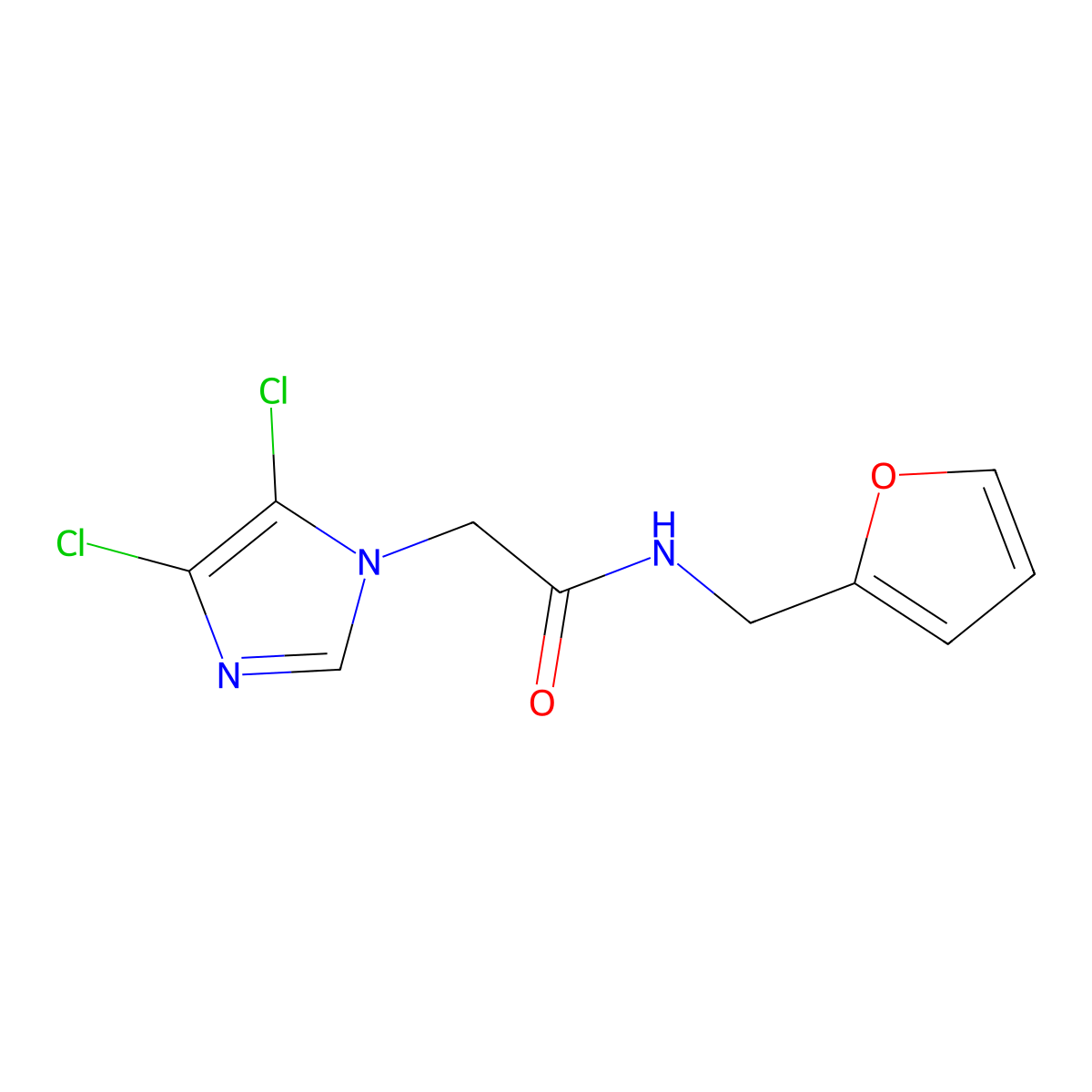 2-(4,5-dichloro-1H-imidazol-1-yl)-N-(furan-2-ylmethyl)acetamide molecular structure, CAS 1219567-37-9