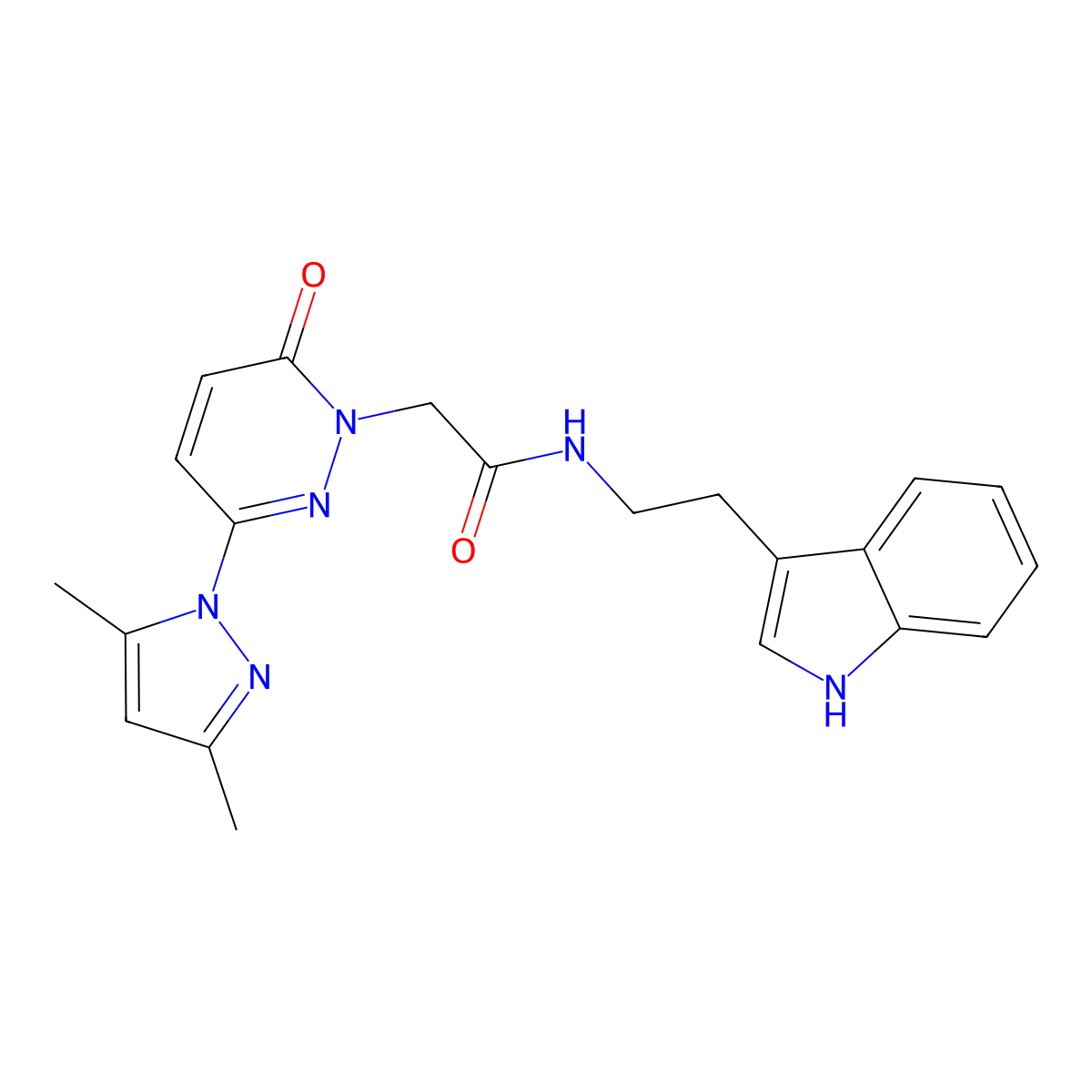 2-[3-(3,5-dimethyl-1H-pyrazol-1-yl)-6-oxopyridazin-1(6H)-yl]-N-[2-(1H-indol-3-yl)ethyl]acetamide molecular structure, CAS 1219567-55-1