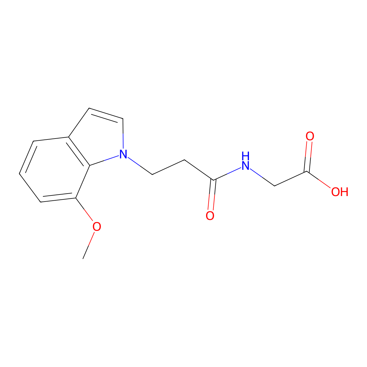 2-[3-(7-Methoxyindol-1-yl)propanoylamino]acetic acid molecular structure, CAS 1219567-59-5