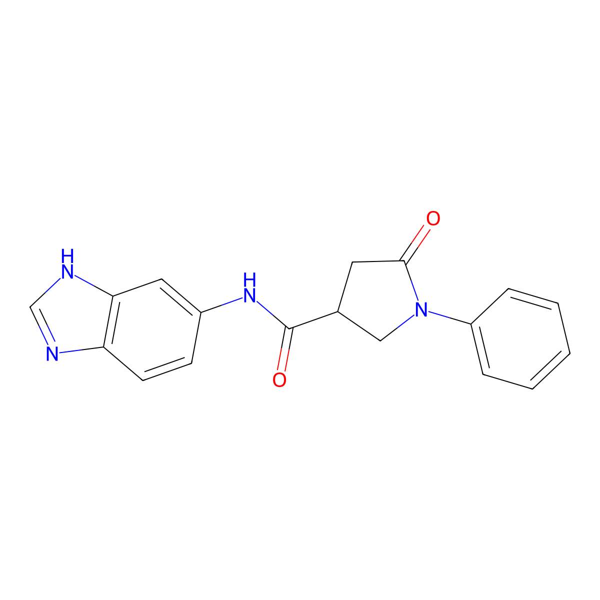 N-(1H-benzimidazol-5-yl)-5-oxo-1-phenylpyrrolidine-3-carboxamide molecular structure, CAS 1219567-63-1