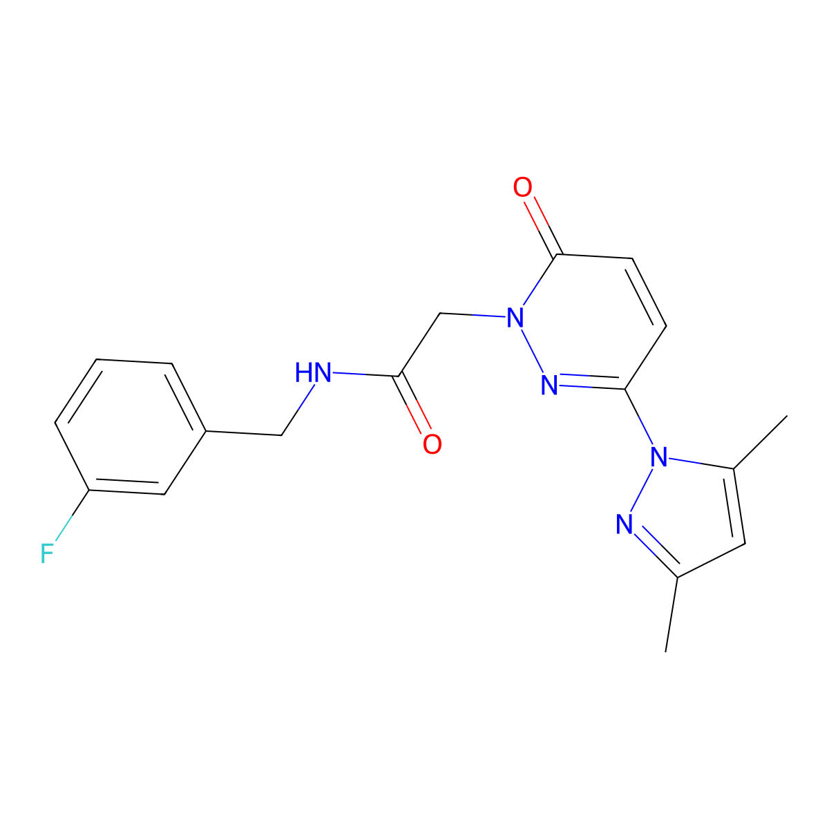2-[3-(3,5-dimethyl-1H-pyrazol-1-yl)-6-oxopyridazin-1(6H)-yl]-N-(3-fluorobenzyl)acetamide molecular structure, CAS 1219567-66-4